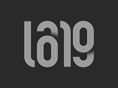 LA19 1 19 2019 9 depth illustrator letter lettering lines logo logo design logodesign logotype numbers retro type typography