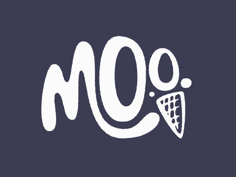 Moo Ice Cream Logo 2d animation aftereffects animated animated gif animated logo animation animation after effects animation design animations logo animation
