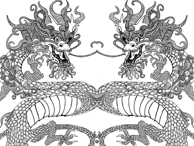 China Dragons art design dragon dragonart dragondrawing dragonillustration drawing illustration