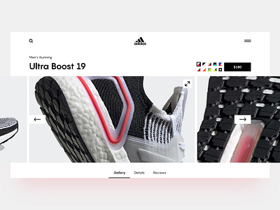 Daily UI 72 - Image Slider 72 adidas dailyui illustrator sneakers uiux webdesign xd