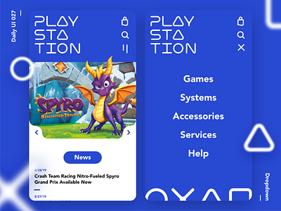 Daily UI Challenge—Dropdown 027 daily ui dailyui gaming illustrator interface playstation playstation 4 type typography uiux vector video games xd