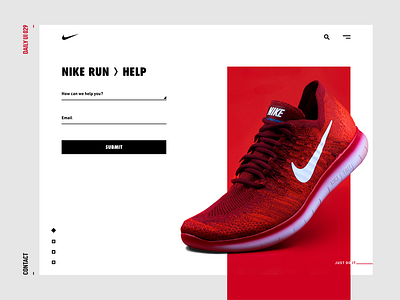 Daily UI Challenge—Contact 028 daily ui dailyui illustrator interface nike running uiux vector web xd