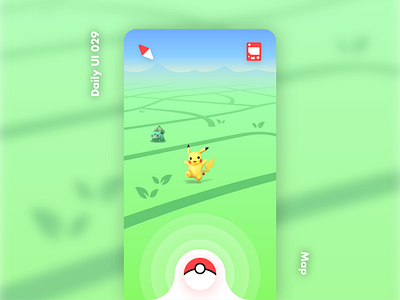 Daily UI Challenge—Map 029 app daily ui dailyui game illustrator interface iphone pokemon pokemon go uiux vector xd