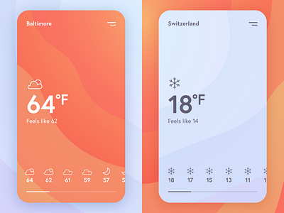 Daily UI 037 Weather 037 app color dailyui geometric gradient illustrator interface type uiux weather xd