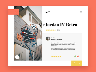 Daily UI 039—Testimonial 039 dailyui flat illustrator interface jordan nike sneakers uiux xd