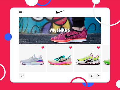 Daily UI 44—Favorites 044 44 color dailyui illustrator interface ipad nike sneakers uiux webdesign xd