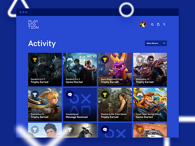 Daily UI 47—Activity Feed 047 dailyui playstation uiux videogames webdesign xd