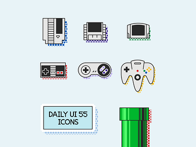 Daily UI 55—Icon Set 55 dailyui icons illustrator vector video games