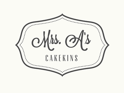 Mrs A Logo bakery branding cake logo retro script