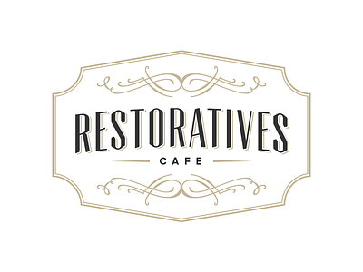 Restoratives Cafe Logo Concept branding cafe clean flourish logo restaurant victorian vintage