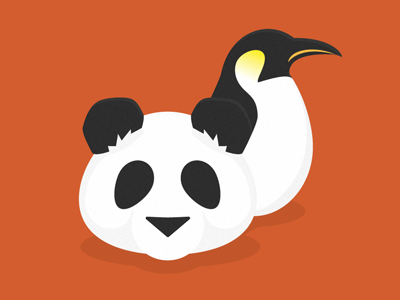 Game Changers illustration panda penguin seo vector
