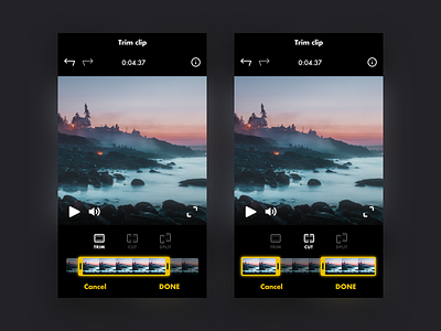 Video trimmer app black clip dark edit film mobile movie video