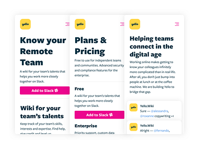 Slack App Mobile Site bot chatbot design design system hr landing mobile slack teams teamwork