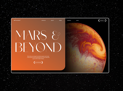 SpaceX. Mars Mission concept design mars space spacex typography ui ux webdesign