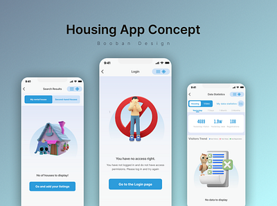 Housing App Concept brand design branding design graphic ui