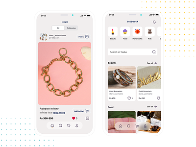 Instagram style shopping app for the unique handmade crafts