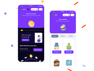 Behaviourally informed design - Jar app redesign app behavioural science design finance fintech gamification money sketch ui