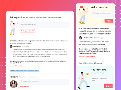 User generated content - Questions & review form