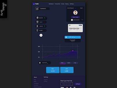 Dashboard Page Crypto Site branding design designart flat graphicdesign illustration ui uidesign vector web