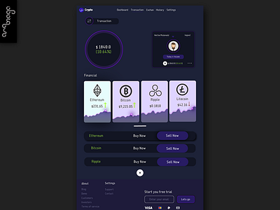 behance 808x632 crypto transaction page apresentation