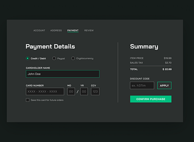 Credit Card Payment dailyui