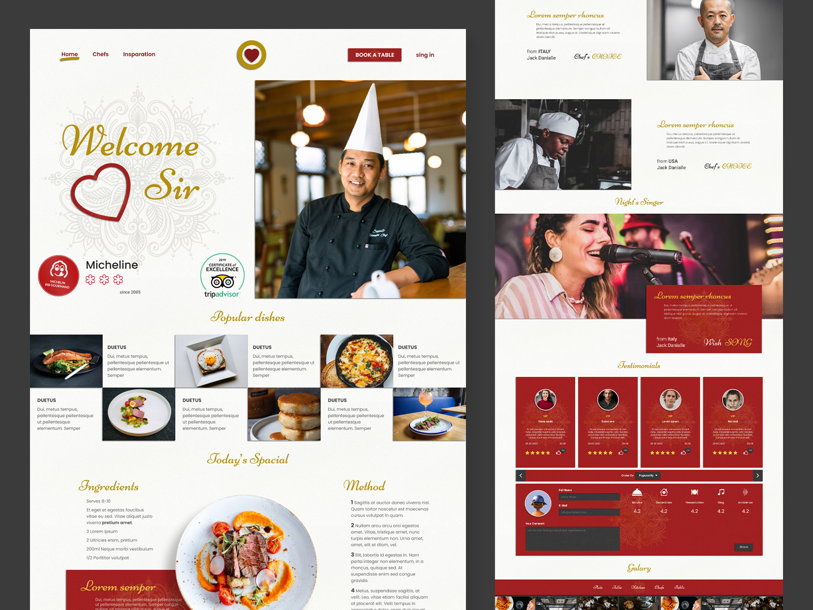 Landing page for restaurants by Hüseyin Bal on Dribbble