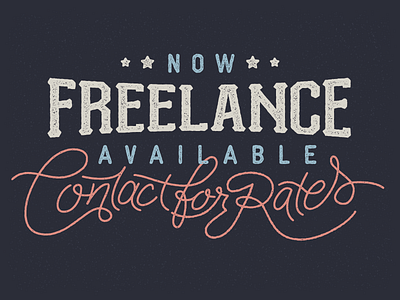 Freelance Ain't Free freelance monoweight script stamp stars and stripes texture