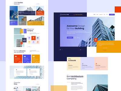 Modern Architecture & Interior Design Agency Website 2019 trends agency landing page agency website architect architecture architecture website colorful company profile construction construction website creative interior interior design landing page landing page design landing page ui landingpage modern template website