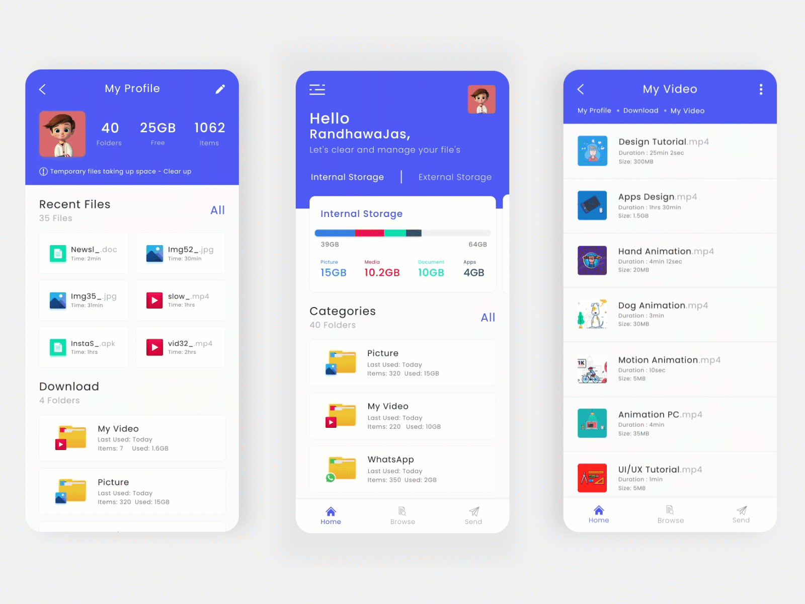 File Manager App adobe xd app attractive ui clear design dribble best shots file file manager file sharing folder illustration mobile app mobile ui uidesign uiux