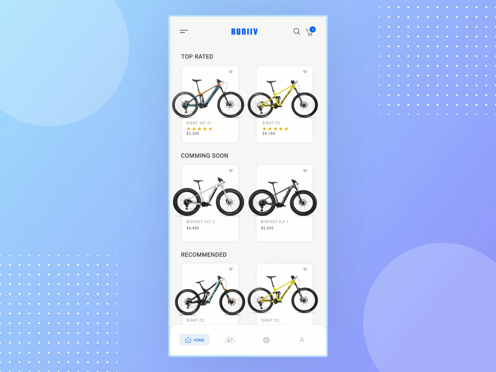 Bicycle Store App adobe xd app design attractive ui bicycle app bicycle shop bike app clear design dribble best shots interaction interactive design ios mobile app mobile ui uidesign