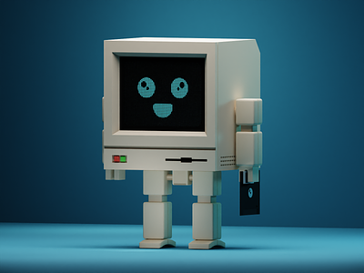 Smile 3d model b3d blender 3d character design concept art cute model illustration robot