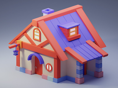 Low Poly House 3d blender cartoon concept art cute diorama farm house game art game illustration house hut illustration isometric low poly lowpolyart stylised