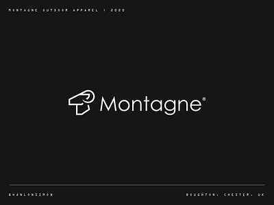 Montagne Outdoor Apparel black brandidentity branding branding design clean climbing goat hiking icon identitydesign illustration logo logodesign logomark mountain ram simple sports walking