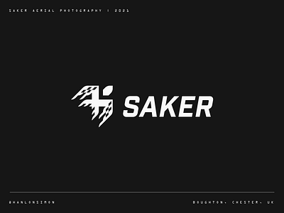 Saker Aerial Photography bird black brand brandidentity branding branding design clean fly hawk icon identity identitydesign logo logodesign logomark saker simple white