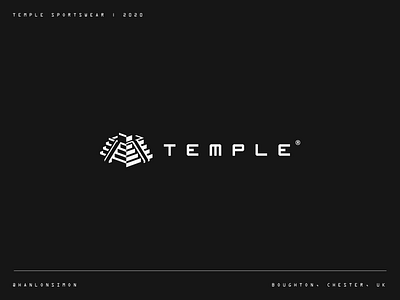 Temple Sportswear aztec black brand brandidentity branding branding design clean icon identitydesign logo logodesign logomark pyramid ruins simple temple typeface white