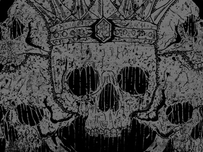 Kingmaker art black crown dark death design king macabre skull white