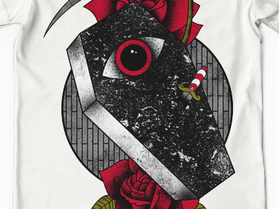 Coffin Scythe coffin dagger design eye flowers illustration scythe shirt design tattoo