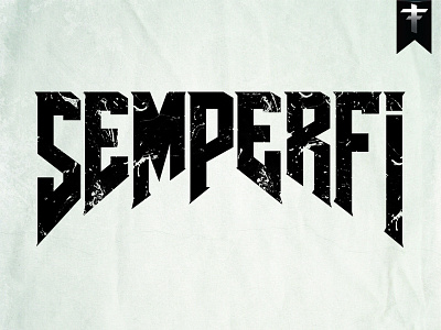 Semper Fi art australia band logo metal textured