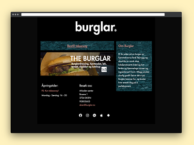 Burglar web design restaurant ui web website