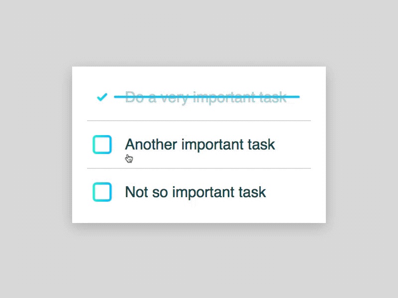 CSS-Only Todo List Checkbox Animation by Shaw on Dribbble