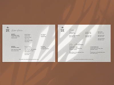 Package Menu branding design layout design layout exploration layouts marketing kit menu menu bar menu design typography