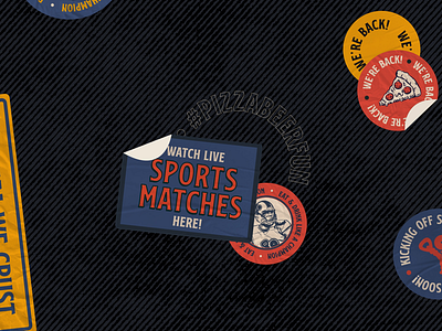 Sticker Pack brand identity branding illustration logo pizza sports bar stamp design stamps sticker design stickers