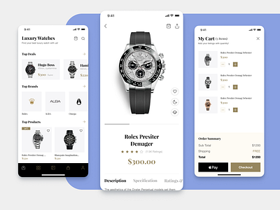 LuxuryWatch App app design ui ux uidesign