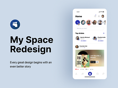 My Space Redesign Concept app design ios apps uidesign uiux