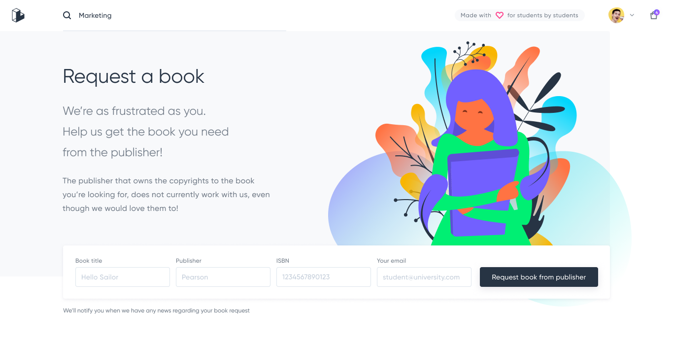 Requesting books by Michael Yde for Lix on Dribbble