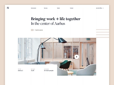 Office space in Aarhus aarhus branding design minimal office pastels rental soft colors ui website