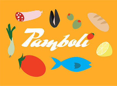 Pamboli - Catalan Restaurant Brand adobe illustrator branding design food graphic design illustration logo restaurant vector
