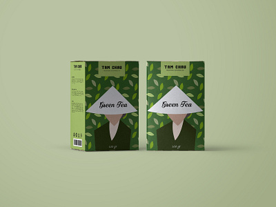 Concept packaging design for Tam Chau tea brand branding design green tea packaging illustraion package design tea packaging