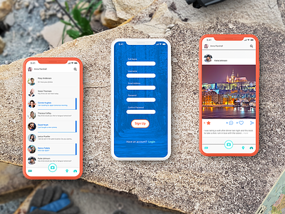 UI Design Concept for a Photo Sharing App adobe adobe illustrator app app concept app design travel travel app ui ux user user experience design userinterface