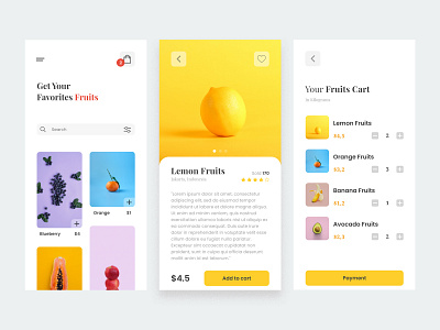 Ma Fruits App app design ui